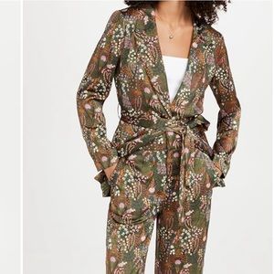 NWT - XS - Scotch & Soda botanical print single breast tie blazer